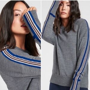 Athleta Women's Canyon Colorblock Merino Wool Sweater In Grey Size XS